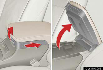 Slide the armrest while pulling up