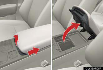 Slide the armrest while pulling up