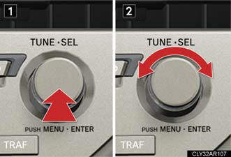 1. Displays the current mode.