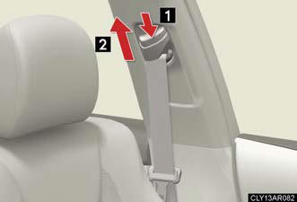 1. Push the seat belt shoulder