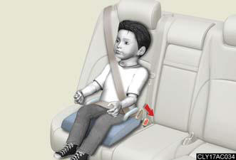 Sit the child in the booster seat. Fit