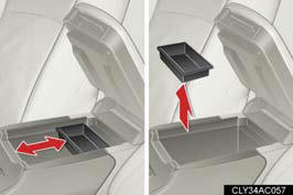 The tray slides forward/backward and can be