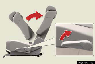 1. Fold the seatback while pulling the