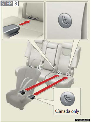 3. Latch the buckles onto the LATCH